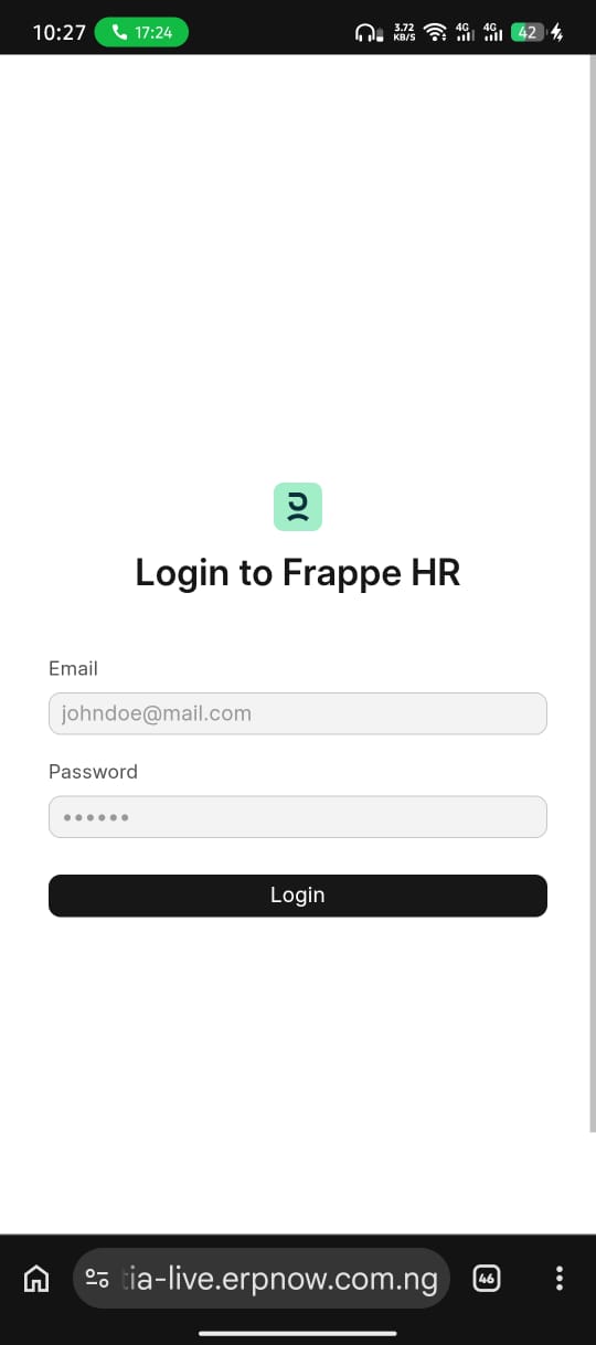 Mobile HR login experience