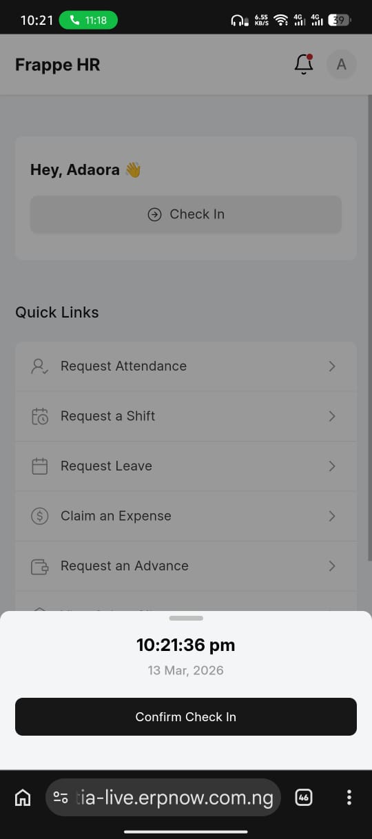 Mobile HR interface view